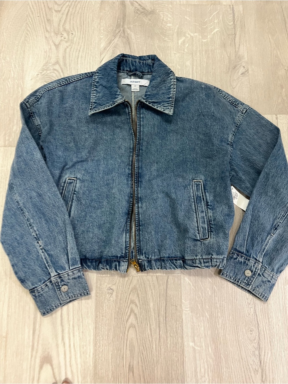 Old Navy Light Blue Washed Denim Zip Jacket